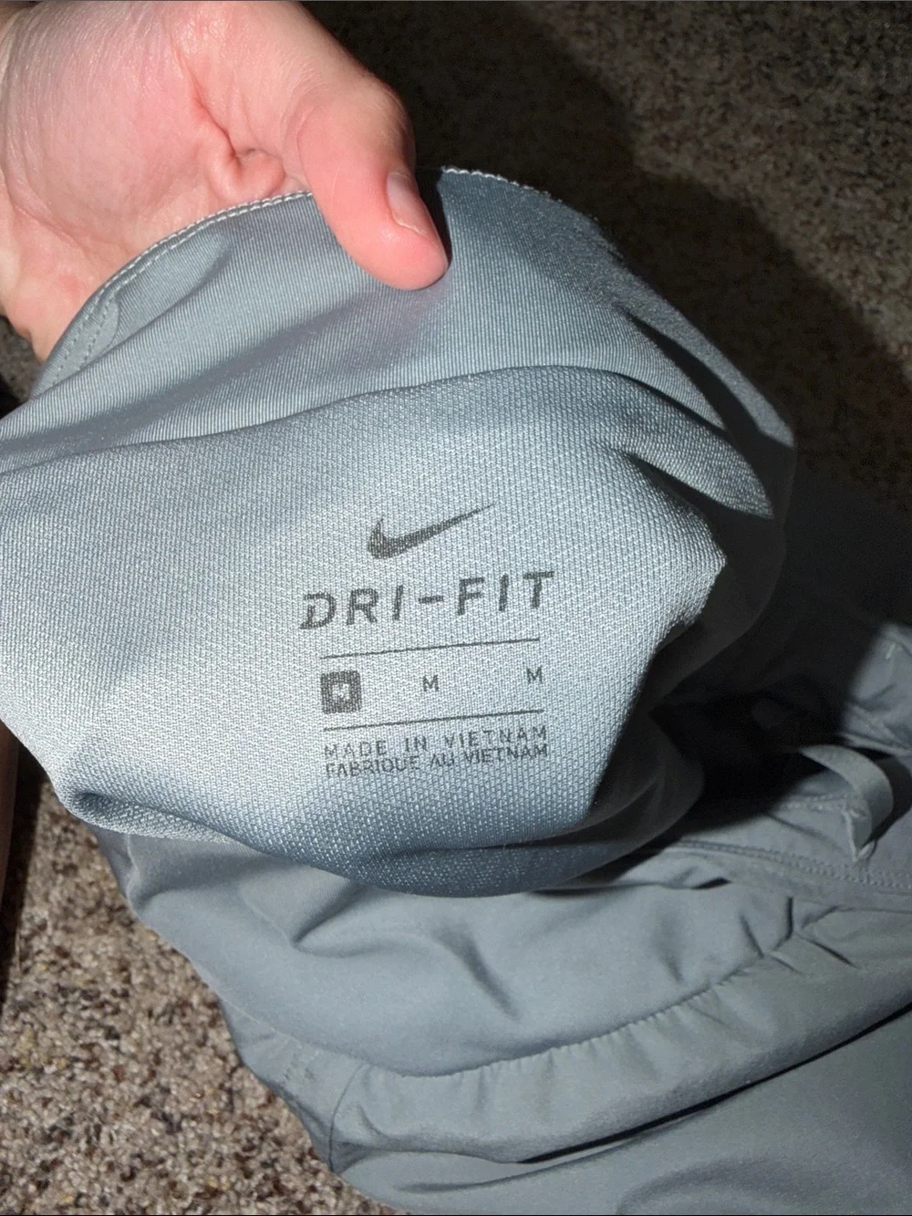 Nike Women's Athletic Shorts in Slate Gray with White Swoosh